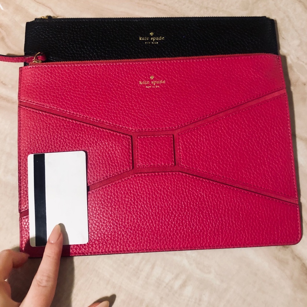 KATE SPADE LEATHER ENVELOPE CLUTCH (PINK) - Picture 3 of 5